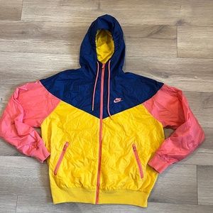 NIKE SPORTSWEAR WINDRUNNER JACKET Men Size M Gold/Blue Void/Magic Ember